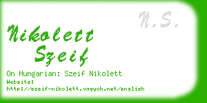 nikolett szeif business card